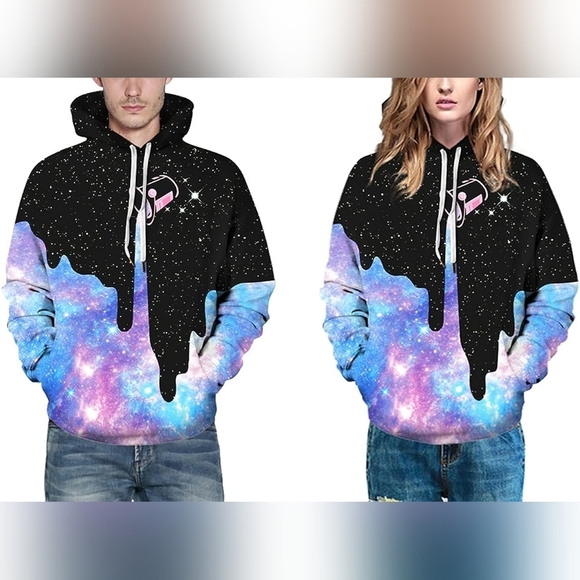 New Men's Graphic Drawstring Hoodie Sweater Multiple Sizes - Picture 6 of 6